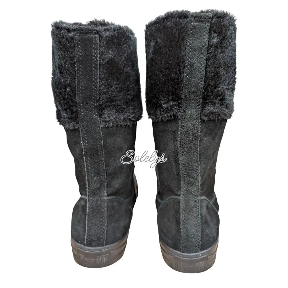 Converse CTAS 2011 Andover XHI Calf High Black Suede Leather Foldover Boot 7 - Picture 3 of 10